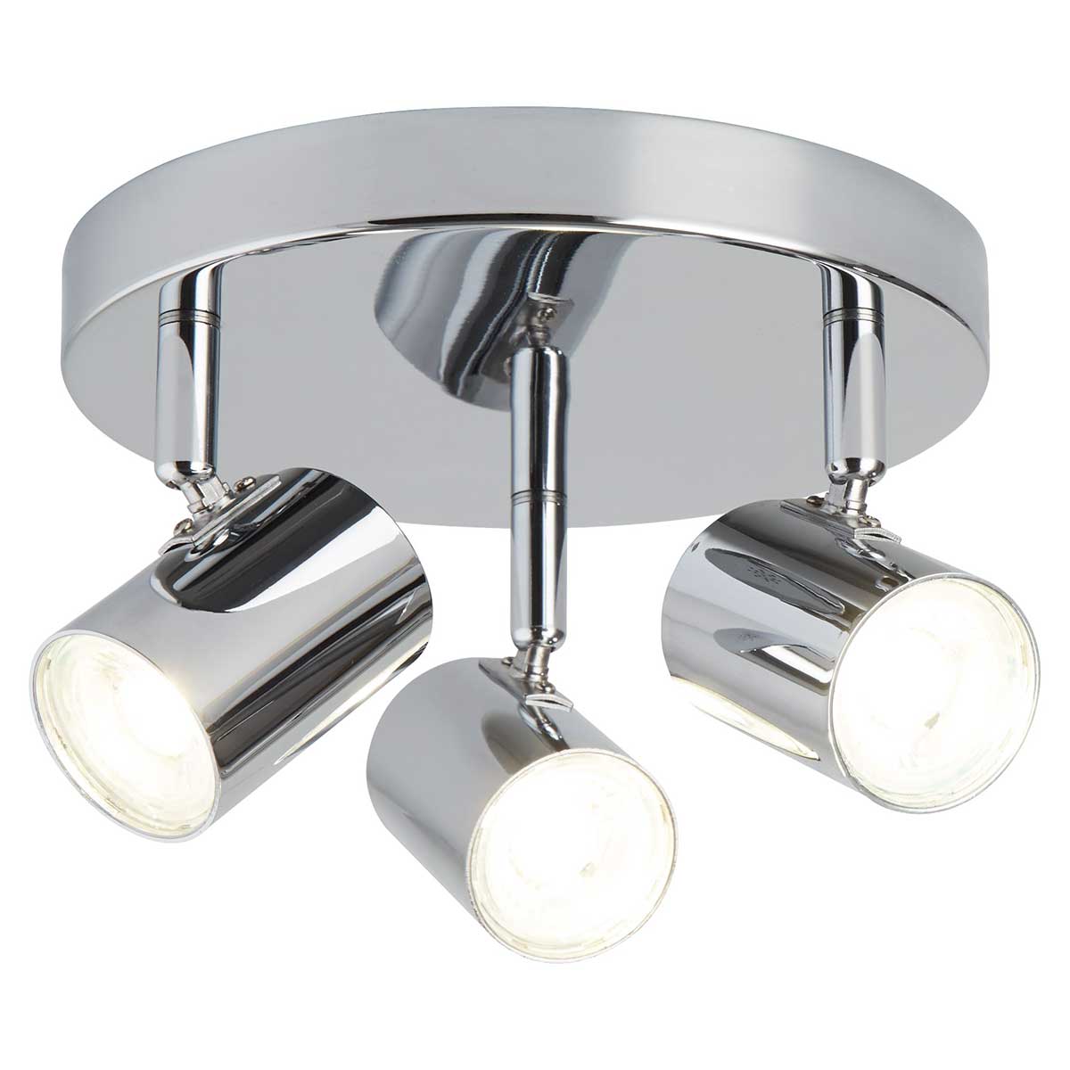 Rollo Polished Chrome 3 Light LED Ceiling Mounted Spotlight Plate