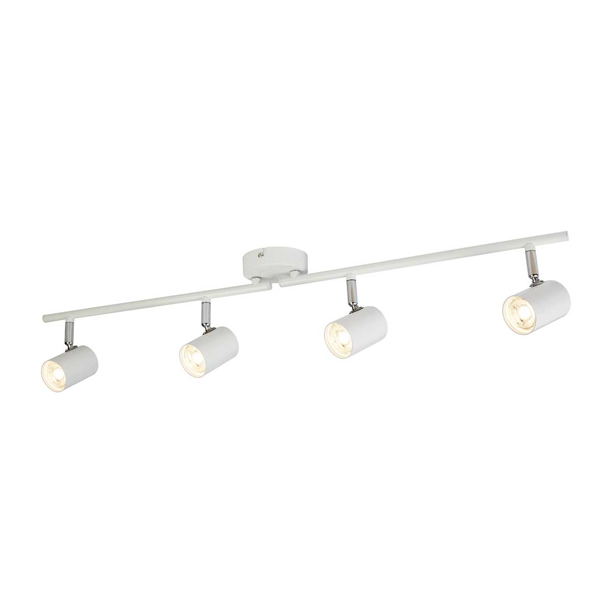 Rollo White 4 Light LED Ceiling Mounted Spotlight Bar Chrome Detail