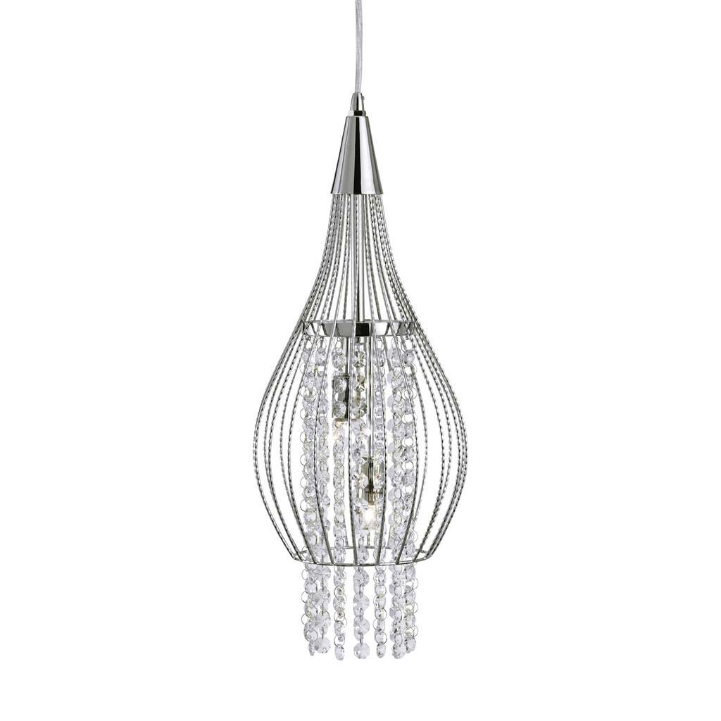 Rocket 2 Light Cage Ceiling Pendant Polished Chrome