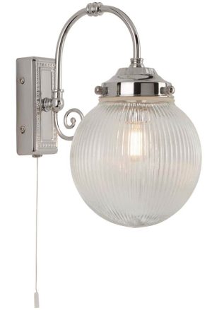 Belvue 1 light bathroom wall light polished chrome