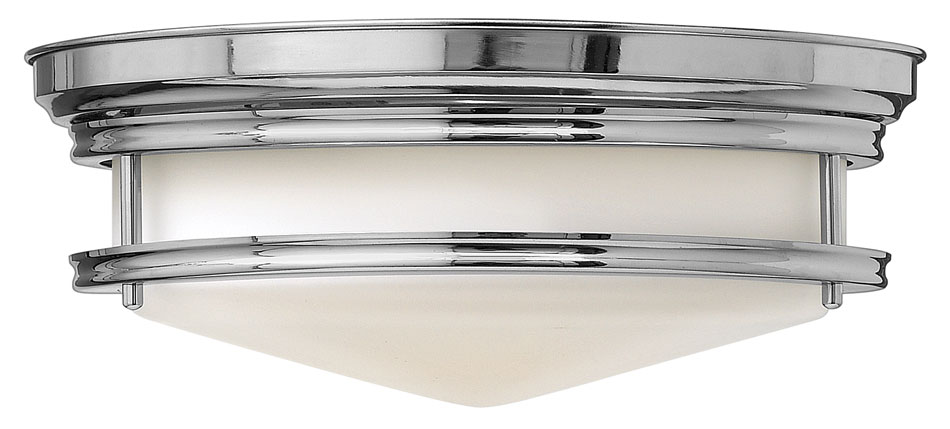 Hinkley Hadley Art Deco Design Polished Chrome 3 Lamp Flush Light