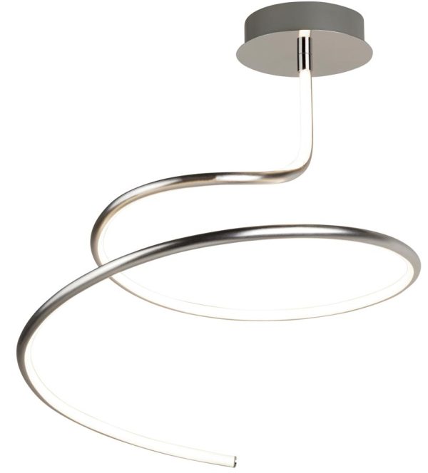 Magic LED swirl flush mount ceiling light in satin silver