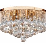 Hanna 4 Light Flush Crystal Ceiling Light Polished Gold