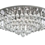 Hanna Round 8 Light Flush Crystal Ceiling Light Chrome