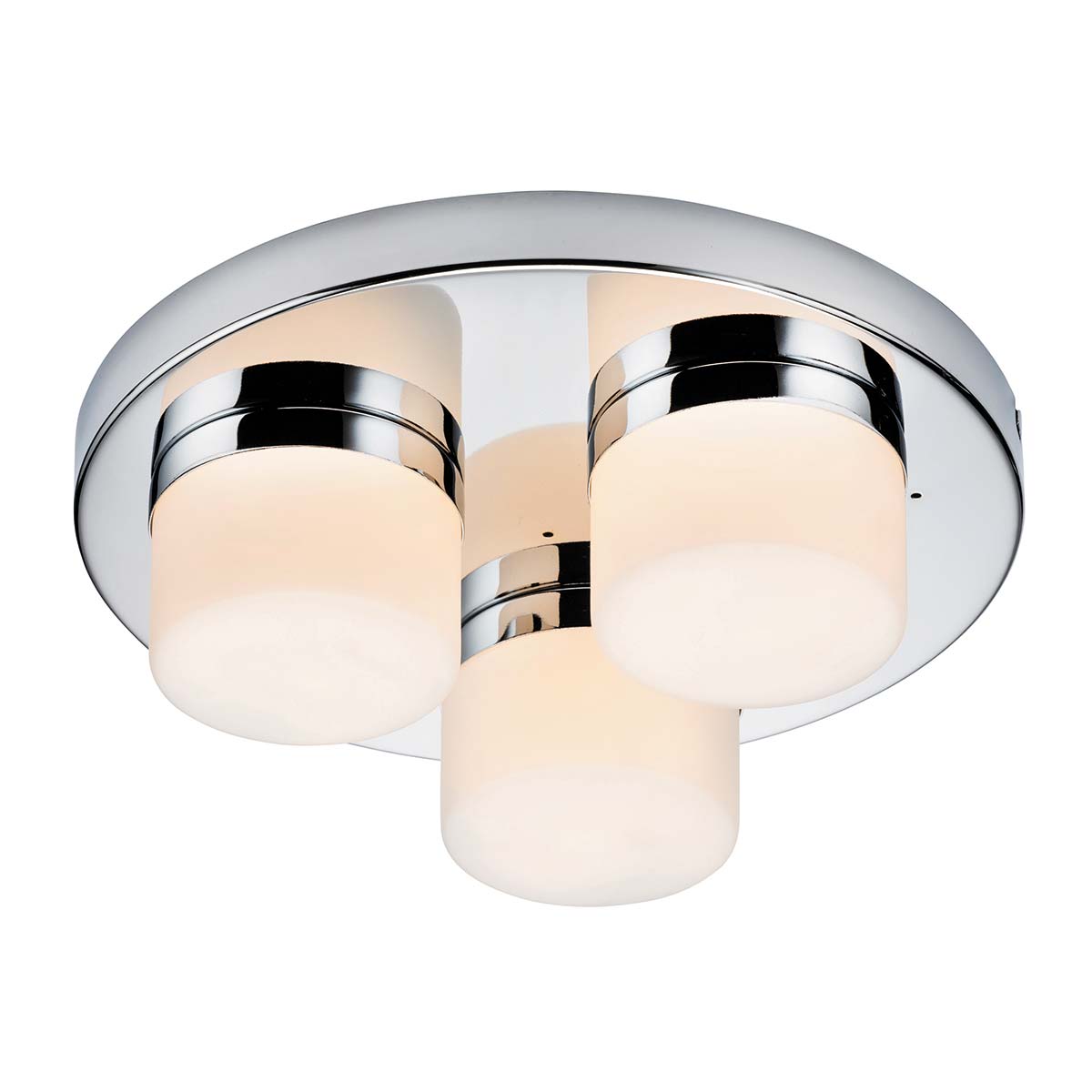 Pure 3 Light Flush Bathroom Ceiling Light Chrome