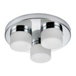 Pure 3 Light Flush Bathroom Ceiling Light Chrome