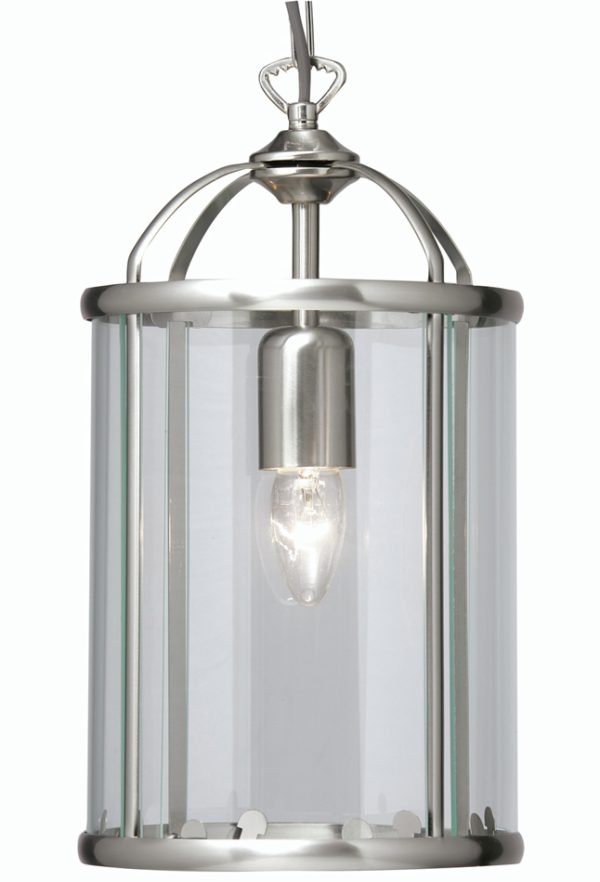 Fern Satin Chrome 1 Light Hanging Hall Lantern