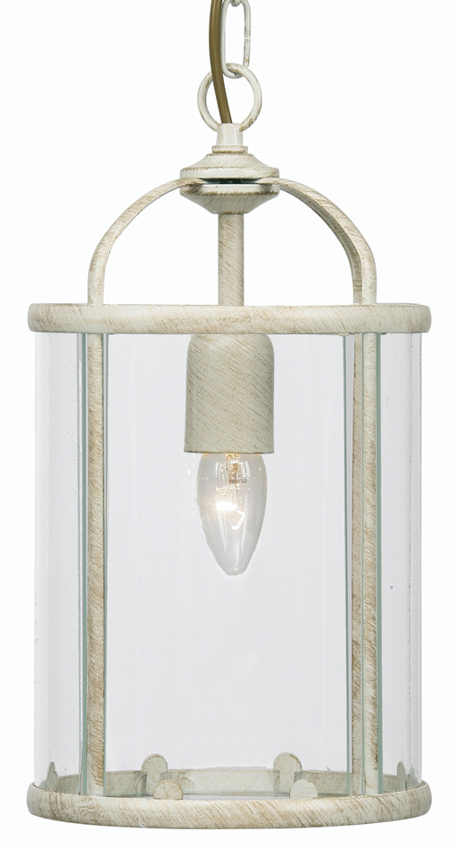 Fern Cream And Gold 1 Light Hanging Hall Lantern