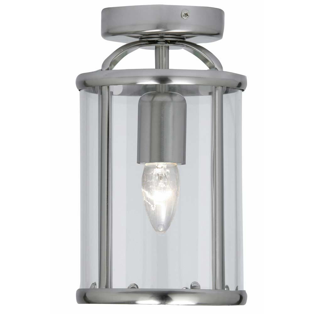 Fern Antique Chrome Flush 1 Light Ceiling Lantern