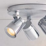 Knight 3 Light Bathroom Ceiling Spot Light Plate Chrome