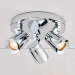 Knight 3 Light Bathroom Ceiling Spot Light Plate Chrome