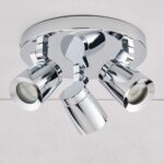 Knight 3 Light Bathroom Ceiling Spot Light Plate Chrome