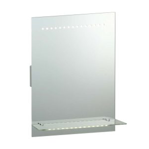 Omega LED bathroom sensor mirror with shaver socket and demister pad main image