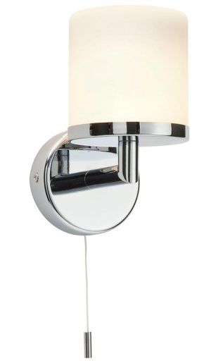 Lipco modern switched bathroom wall light polished chrome IP44