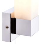 Square Modern Switched Bathroom Wall Light Polished Chrome