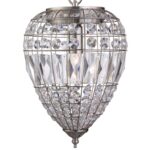 Pineapple Single Light Pendant Satin Silver Crystal Glass