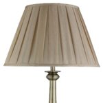 Flemish Table Lamp Antique Brass Pleated Mink Shade