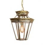 Edwardian Style Hanging Outdoor Porch Lantern Solid Brass IP23