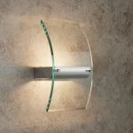 Modern LED Curved Glass Wall Light Polished Chrome