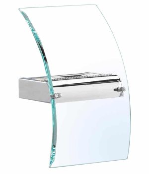 Modern LED curved glass wall light polished chrome