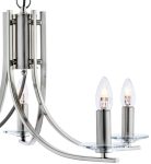 Ascona Modern Satin Silver 5 Light Twist Chandelier