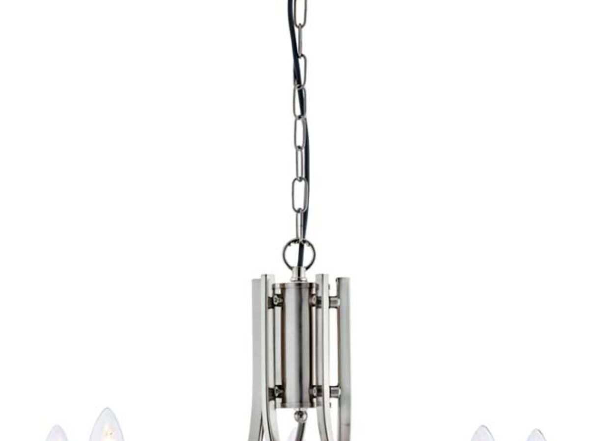 SEARCHLIGHT ASCONA CLASSIC 5 LIGHT CHANDELIER IN SATIN SILVER FINISH 4165-5SS