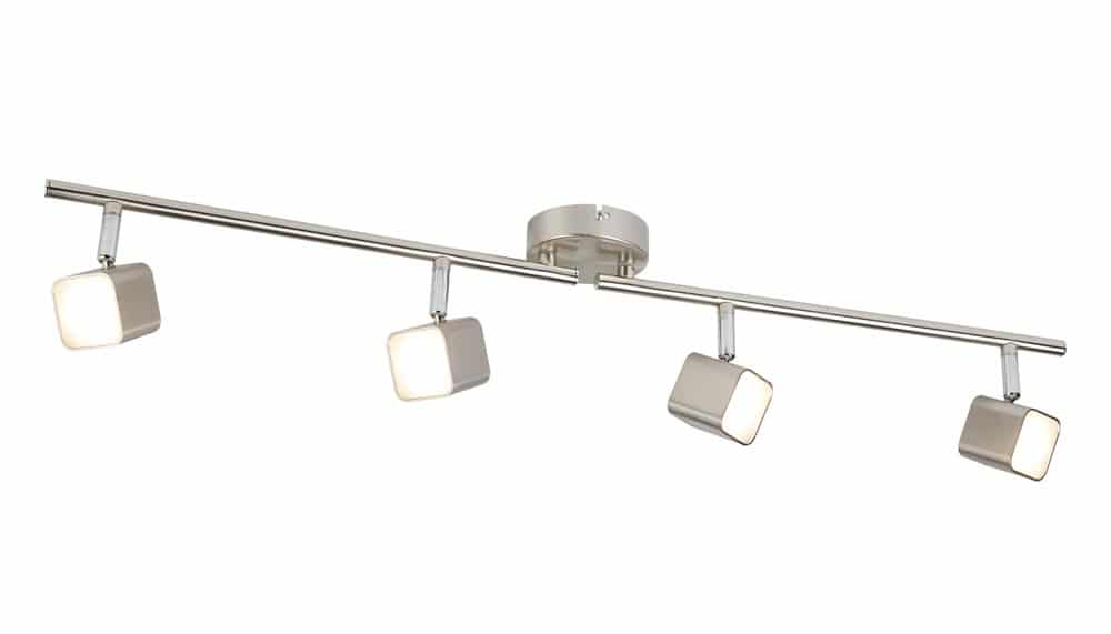 Quad Dimmable 4 Led Ceiling Spot Light Bar Satin Silver 4234ss