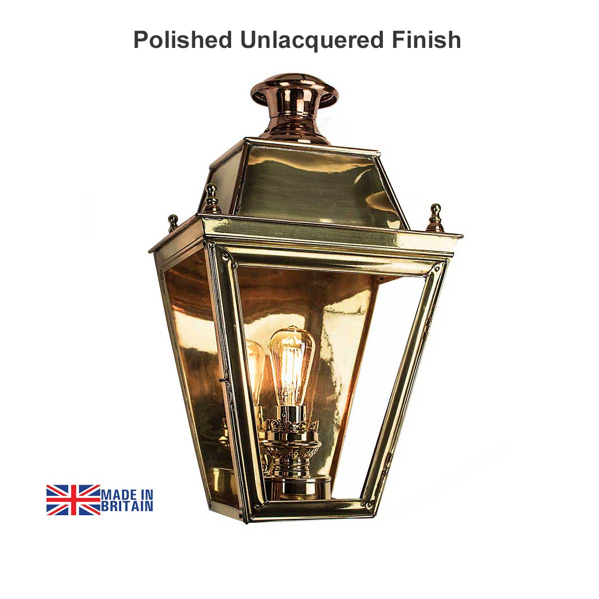 Balmoral Large Brass Victorian Flush Outdoor Wall Lantern