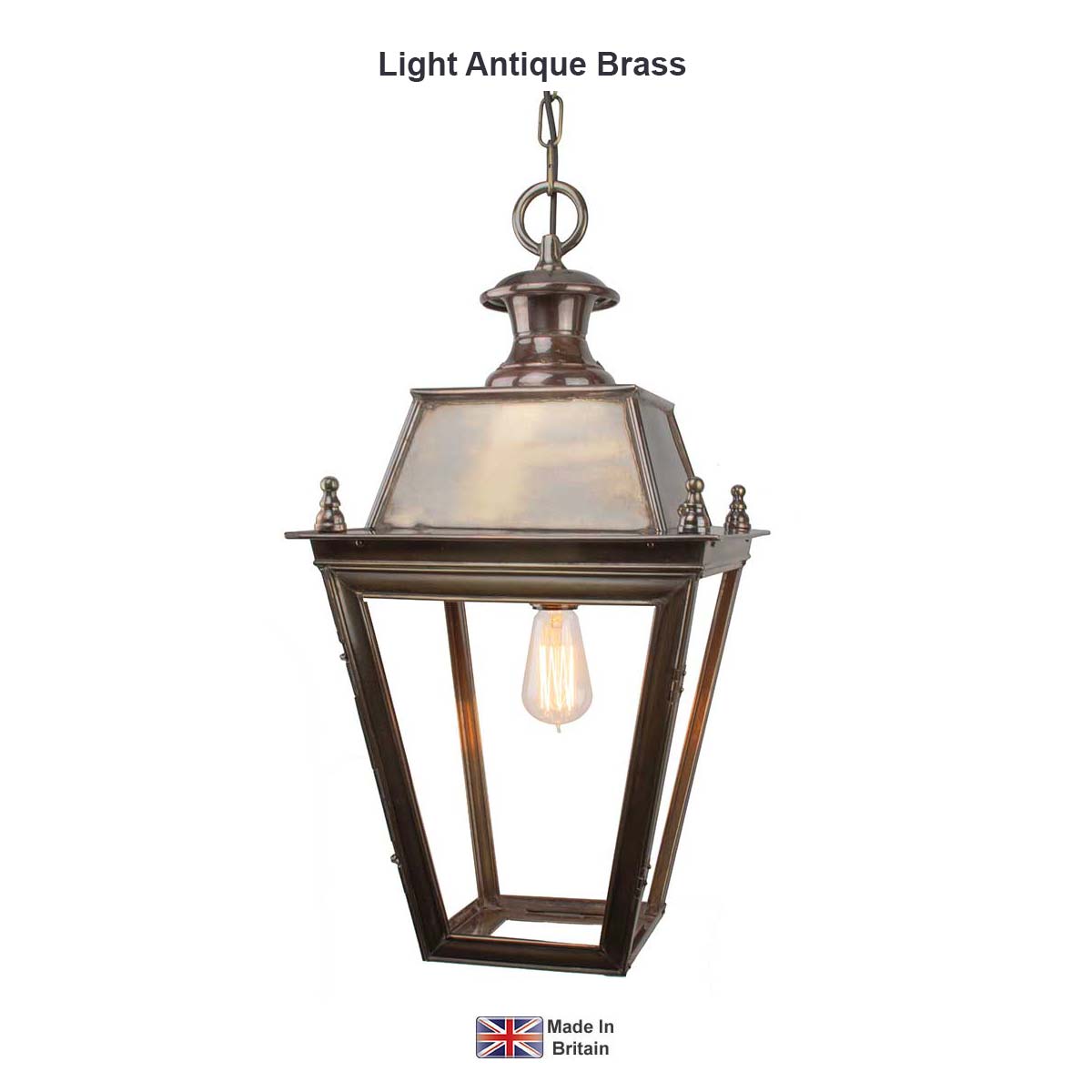 Balmoral Large Solid Brass Replica Victorian Hanging Porch Lantern