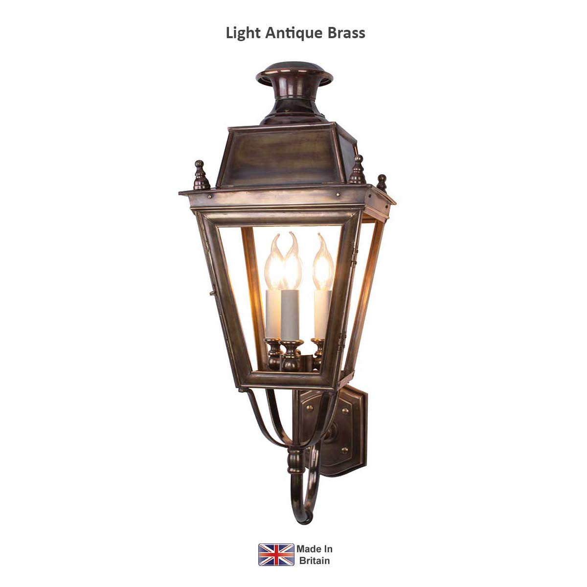 Balmoral Solid Brass 3 Light Replica Victorian Outdoor Wall Lantern