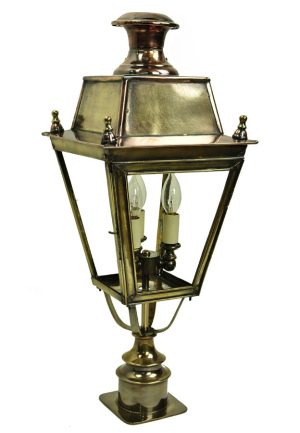 Balmoral short 3 light Victorian pillar lantern solid brass