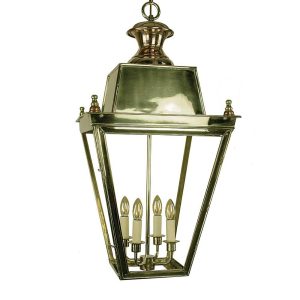 Balmoral extra large 4 light Victorian porch lantern in solid polished brass