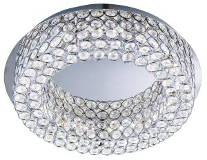 Vesta LED flush mount crystal halo ceiling light