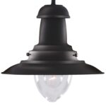 Fisherman Classic Matt Black Pendant Light Clear Glass