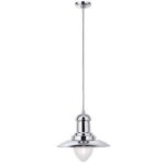 Fisherman Polished Chrome Pendant Light Clear Glass