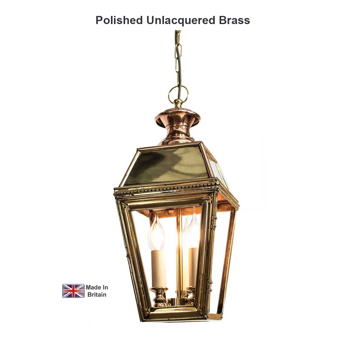 Kensington Victorian Solid Brass 3 Light Hanging Outdoor Porch Lantern
