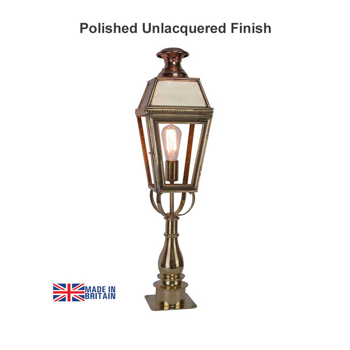Kensington Victorian Outdoor Pillar Lantern Solid Brass
