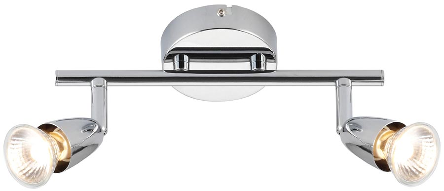 Amalfi Modern 2 Lamp Ceiling Spotlight Bar Polished Chrome