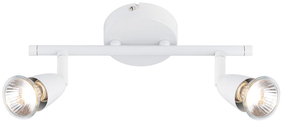 Amalfi Modern 2 Light Ceiling Spotlight Bar Gloss White