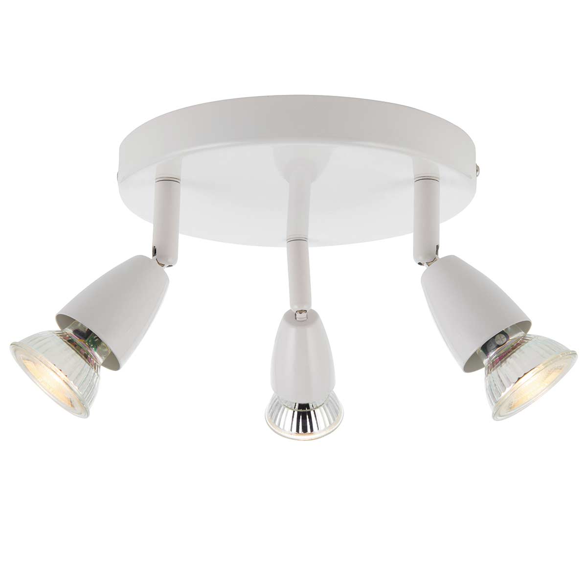 Amalfi Modern Round 3 Light Ceiling Spotlight Plate Gloss White