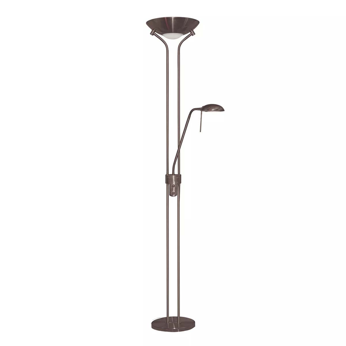 Modern Antique Brass Dual Dimmer Mother and Child Floor Lamp