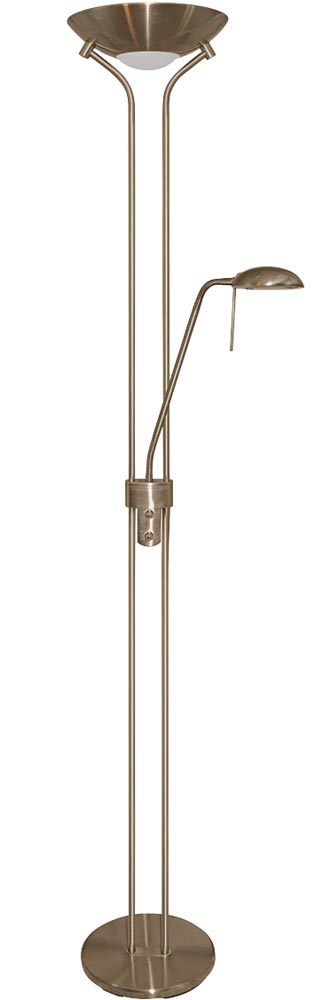 Modern Antique Brass Dual Dimmer Mother and Child Floor Lamp
