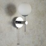 Global Switched Bathroom Wall Light Chrome Opal Glass