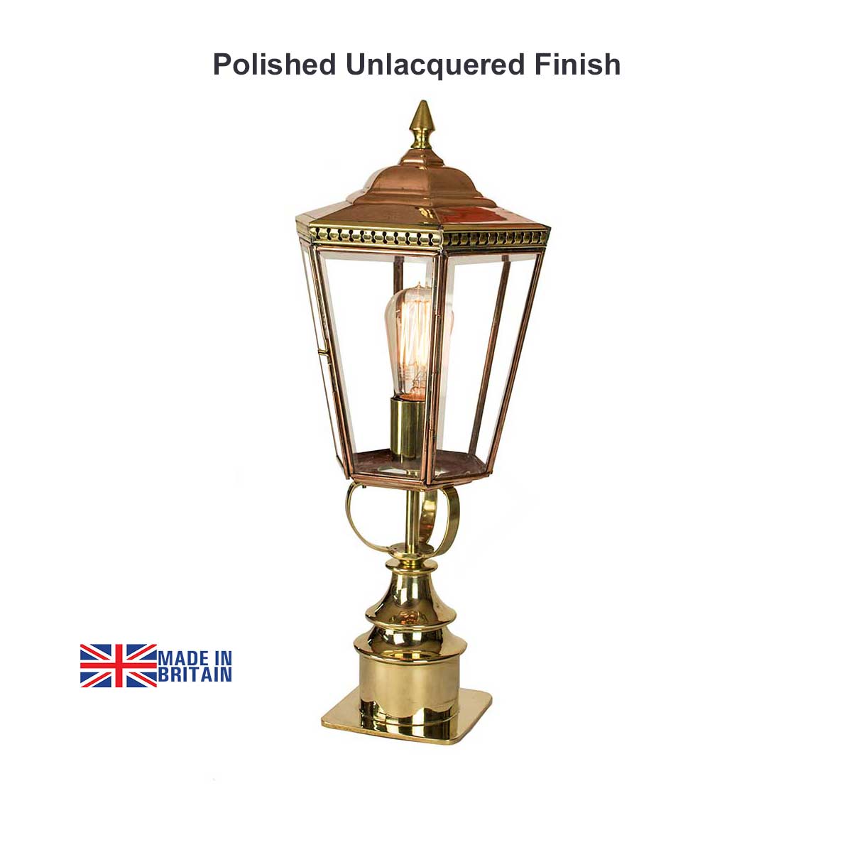Chelsea Georgian Period Outdoor Short Post Lantern Brass And Copper