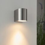 Doron 1 Light Outdoor Wall Light Brushed Aluminium