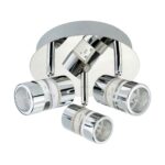 Bubbles LED 3 Light Bathroom Spotlight Plate Chrome IP44