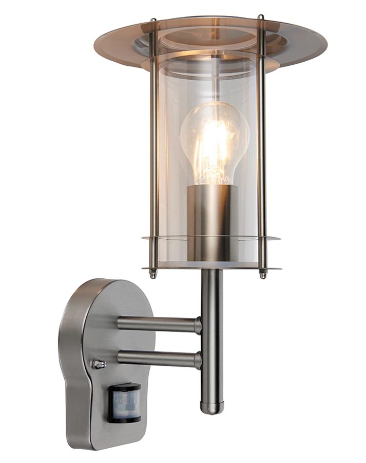 York 1 Light 304 Stainless Steel Outdoor PIR Wall Lantern IP44