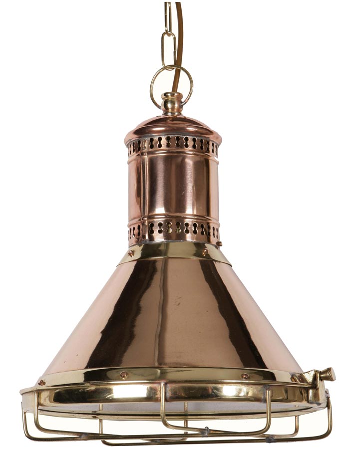 Solid Copper Bespoke Freighter Ceiling Light pendant