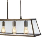 Voyager Industrial 3 Light Pendant Lantern Antique Brass