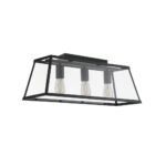 Voyager Industrial 3 Light Pendant Lantern Matt Black